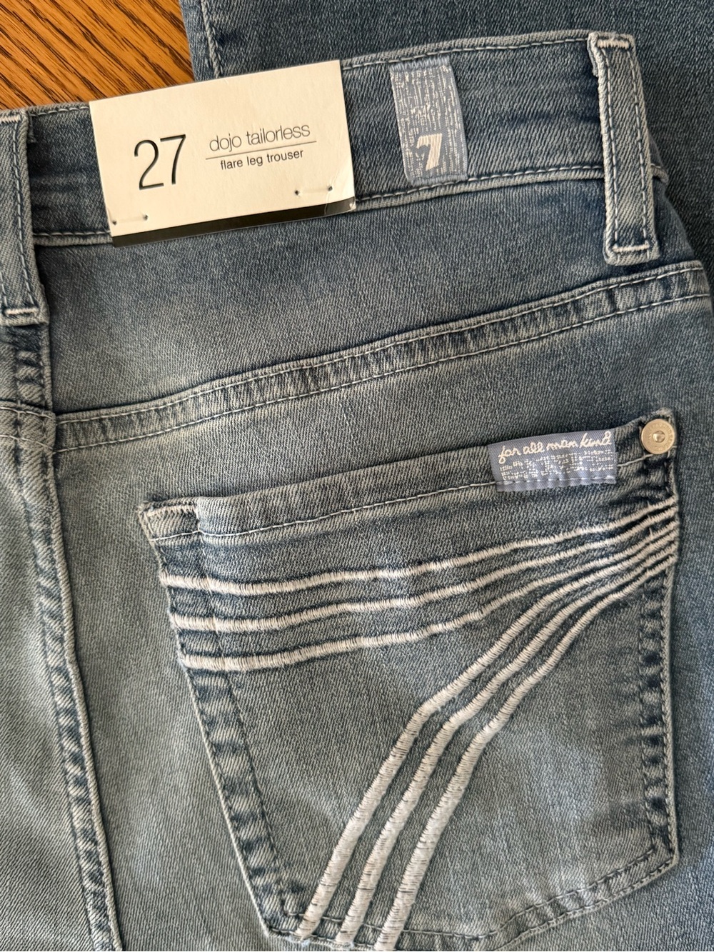 7 For All Mankind Dojo Tailorless Flare Leg Jeans - Slim Illusion - Picture 4 of 8